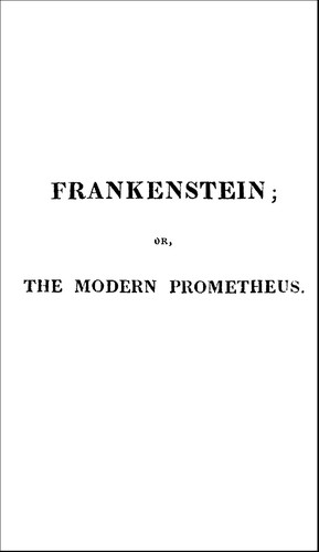 Portada de Frankenstein, de Mary Shelley
